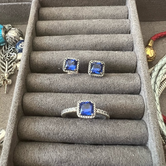 Blue Square Pandora Ring - Picture 5 of 5